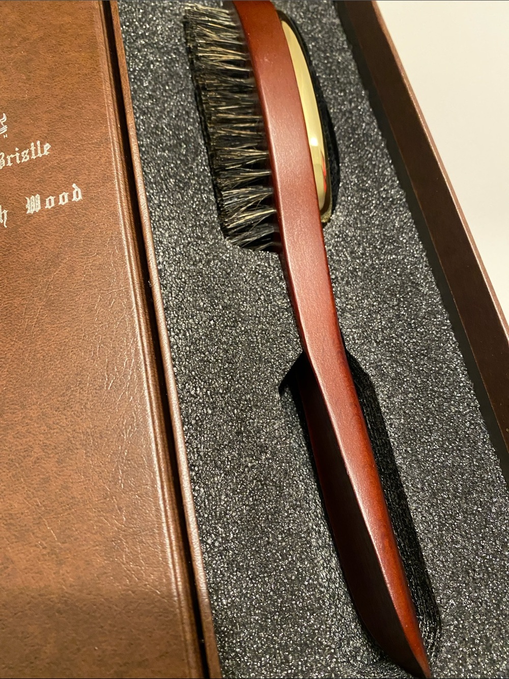 Vintage Wessen Scandinavian Boar Bristle Clothes Brush, Lint Remover, Shoe Horn - Picture 3 of 13
